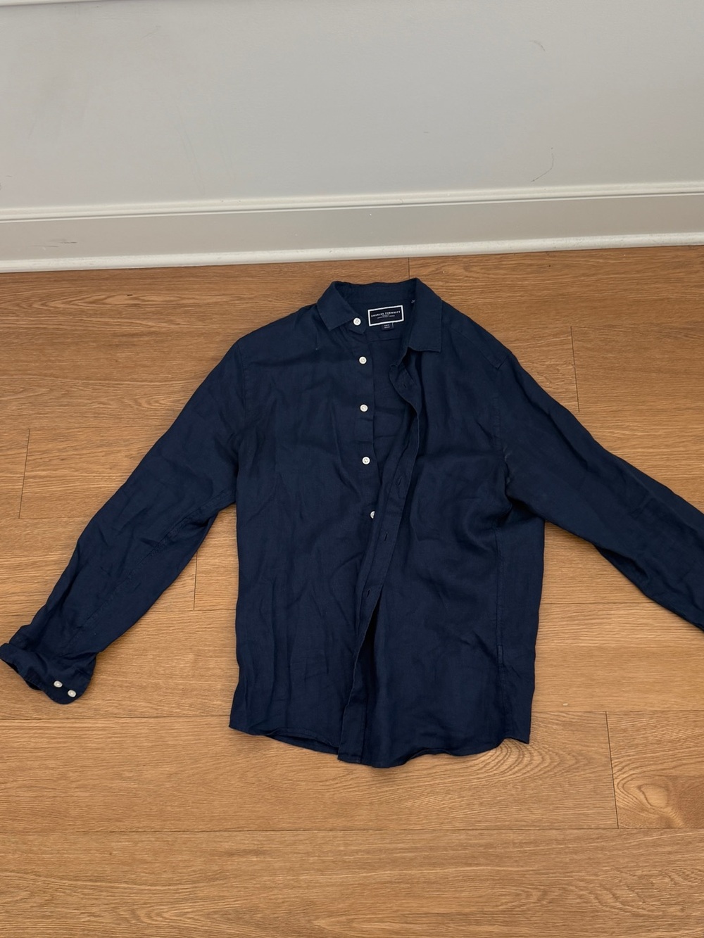 Charles Tyrwhitt Navy Long-Sleeve Button-Down Shirt